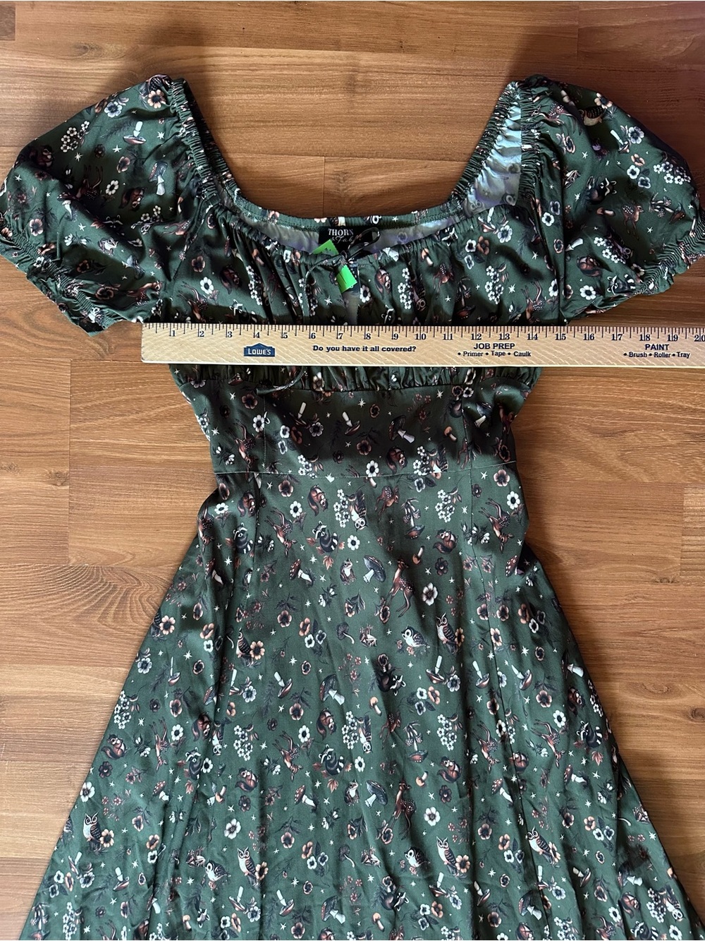 Hot Topic Green Thorn & Fable Woodland Creature Floral Maxi Dress - Picture 4 of 13